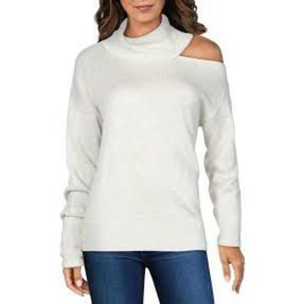 PAIGE Raundi Cold Shoulder Sweater – Ivory Silver Metallic -Size M- NWT